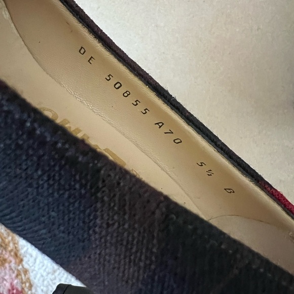 Salvatore Ferragamo Women’s Brown Red Black Canvas Leather Toe Heels Size 5.5 B - Picture 10 of 10